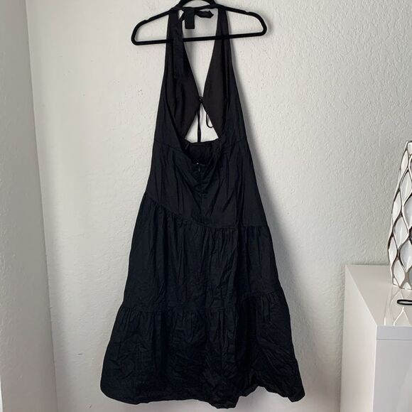 NWT Hello Molly Black Cold Shoulder Flare Cotton Blend Maxi Dress Size XL - Picture 2 of 8